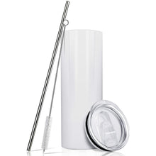 Load image into Gallery viewer, 20oz Skinny Straight Blank Sublimation Tumblers — 4 Pack | BPA-Free 304 Stainless