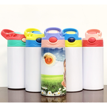 Load image into Gallery viewer, 12oz Blank Sublimation Sippy Cup | Kids Spill-Proof Tumbler Blank | 304 Stainless Steel