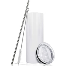 Load image into Gallery viewer, 20oz Skinny Straight Blank Sublimation Tumblers — 25 Pack | Wholesale Bulk
