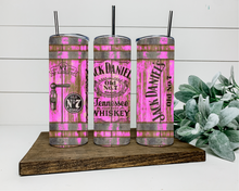 Load image into Gallery viewer, Pink Jack Daniel's Whiskey Barrel 20oz. Skinny Tumbler
