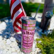 Load image into Gallery viewer, Pink Jack Daniel's Whiskey Barrel 20oz. Skinny Tumbler
