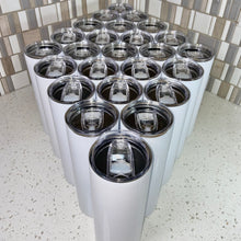 Load image into Gallery viewer, 20oz Skinny Straight Blank Sublimation Tumblers — 50 Pack | Wholesale Pricing
