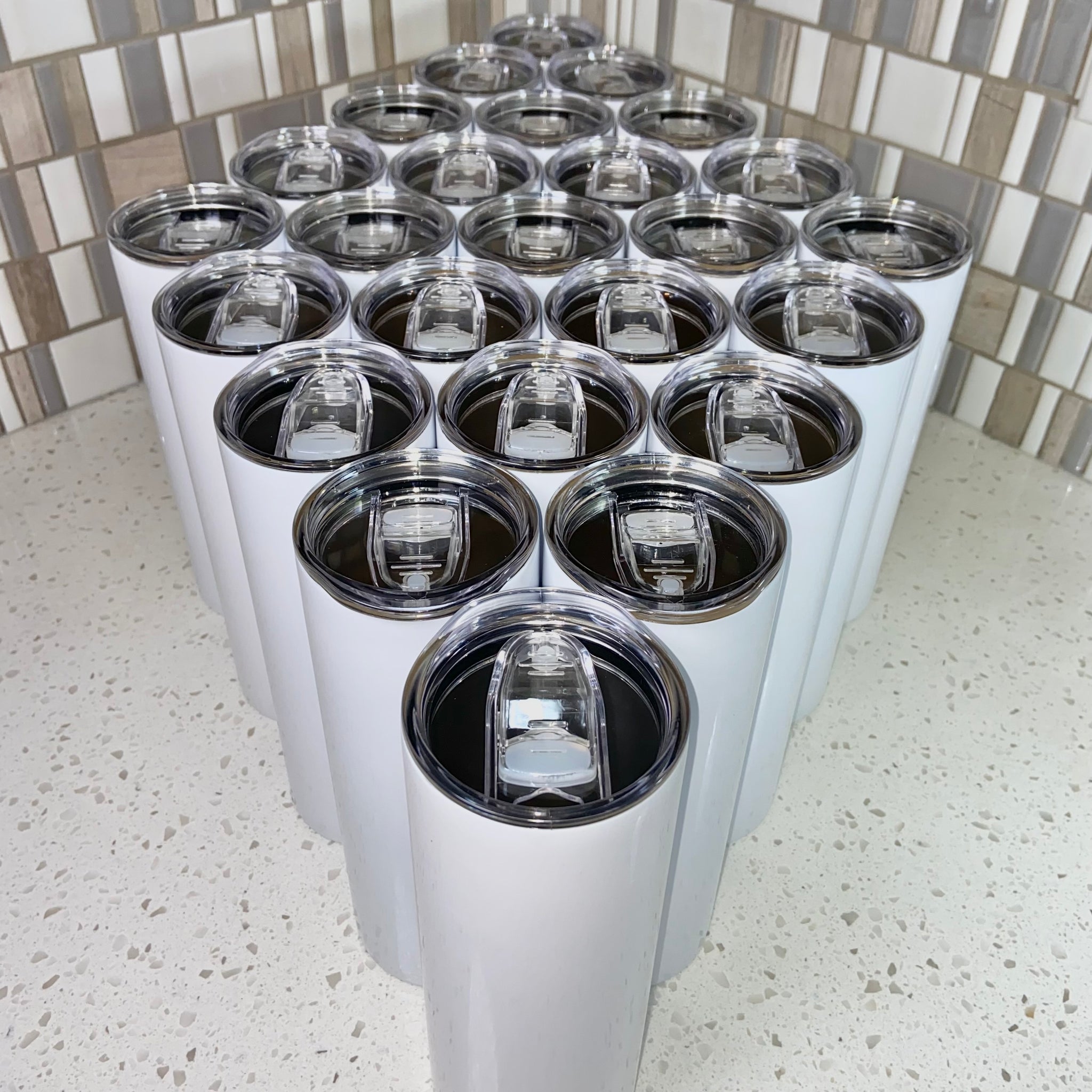 20oz Skinny Straight Blank Sublimation Tumblers — 50 Pack