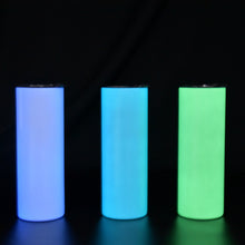 Load image into Gallery viewer, Glow-in-the-Dark Blank Sublimation Tumbler 20oz | Skinny Straight Sublimation Blank
