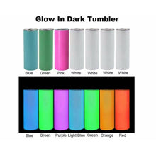 Load image into Gallery viewer, Glow-in-the-Dark Blank Sublimation Tumbler 20oz | Skinny Straight Sublimation Blank

